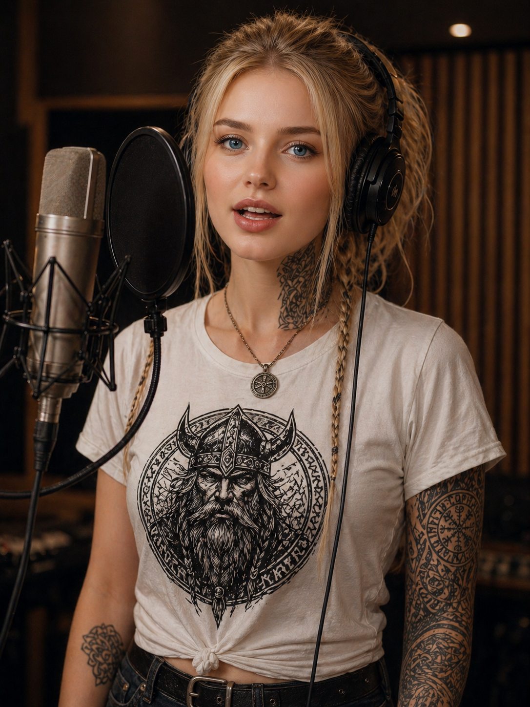 Raven Astrid vocalist in a Nordic studio